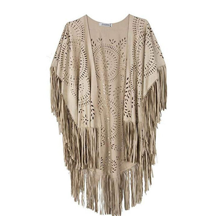 Kvinder Bohemian Frynse Kimono Jakke Stilla
