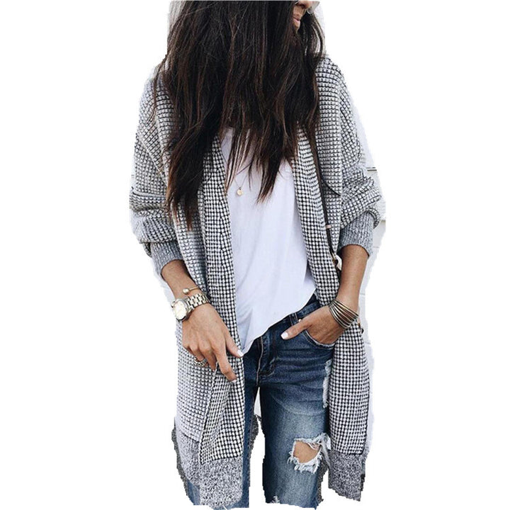 Kvinders cardigan i ternet design med åben front og elegante detaljer Stilla