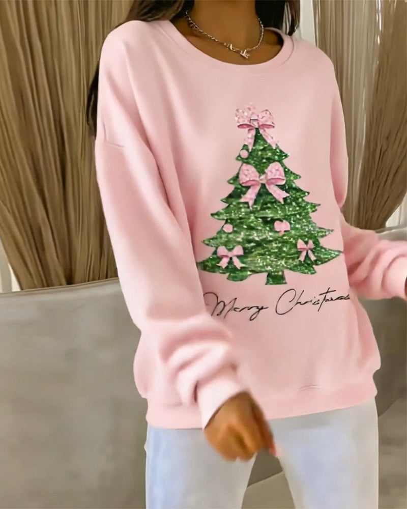 Stilla | Sweatshirt med juledræt og lange ærmer