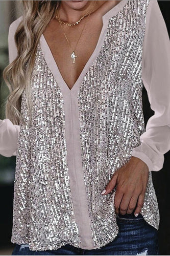 Stilla | Lange Ærme Glitter Bluse
