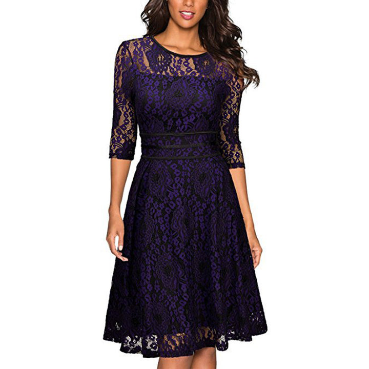 Dame Spids Fit-and-Flare Kjole Stilla