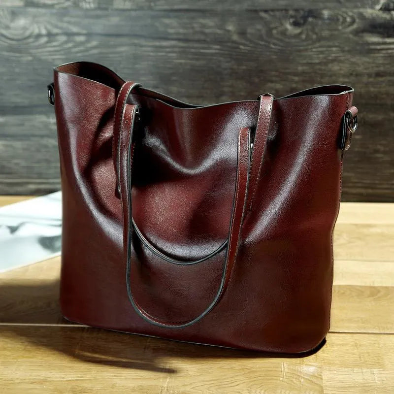 Stilla | Vintageskuldertaske i læder