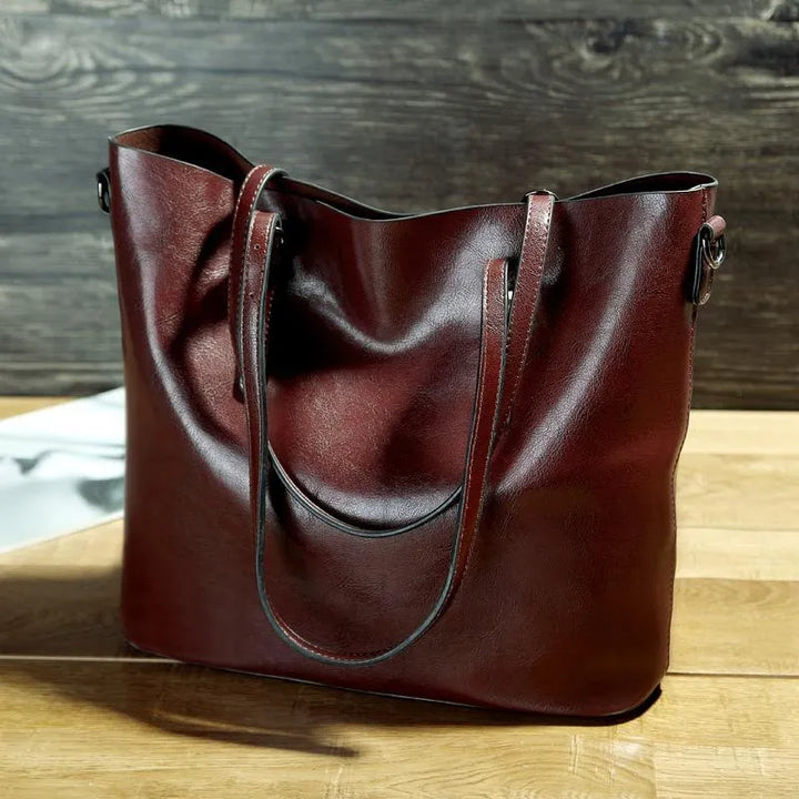 Stilla | Vintageskuldertaske i læder