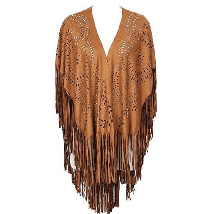 Kvinder Bohemian Frynse Kimono Jakke Stilla