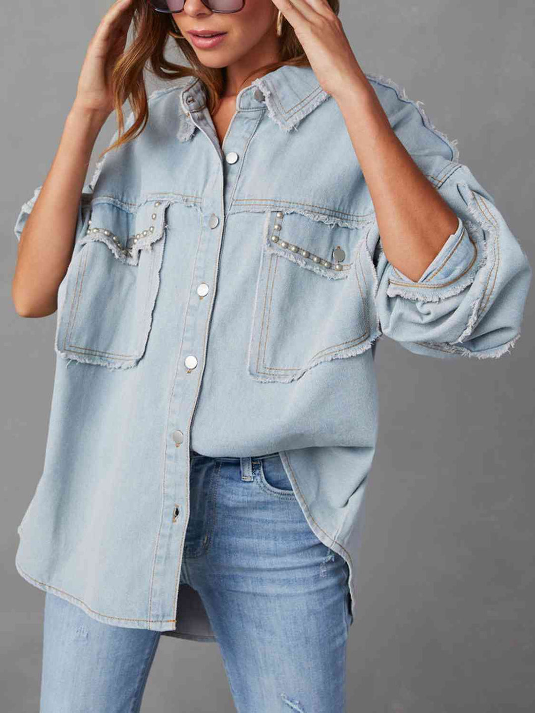 Stilla | Down Rå Kant Denim Jakke