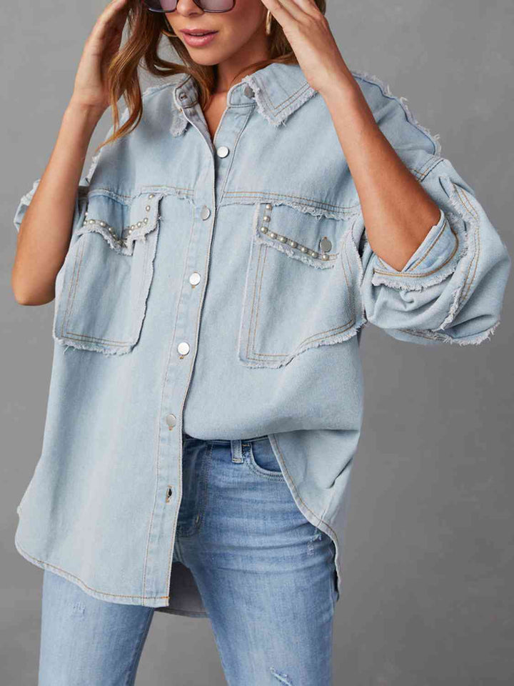 Stilla | Down Rå Kant Denim Jakke