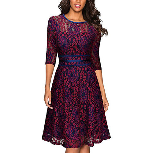 Dame Spids Fit-and-Flare Kjole Stilla