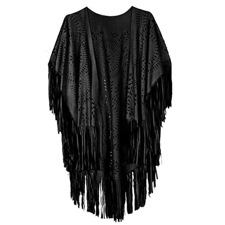 Kvinder Bohemian Frynse Kimono Jakke Stilla