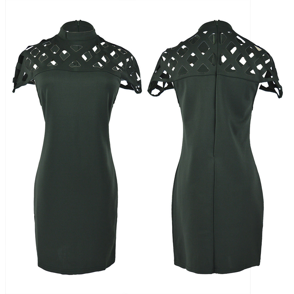 Damer Cut-Out Høj Hals Bodycon Kjole Stilla