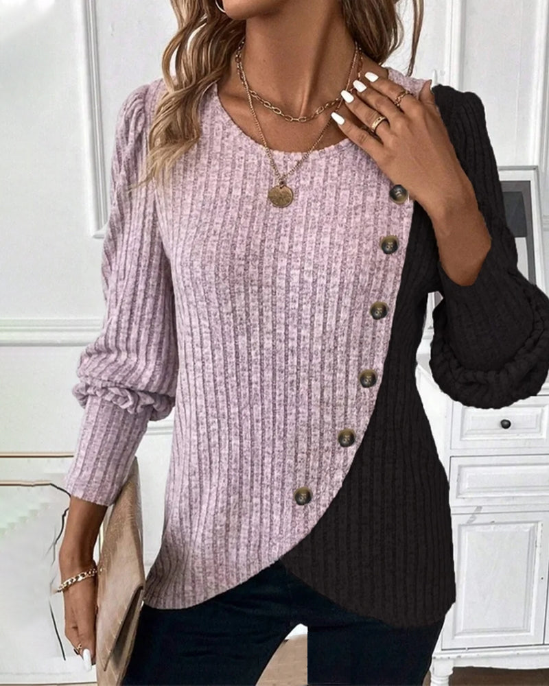 Stilla | Casual Top I Color-block-look