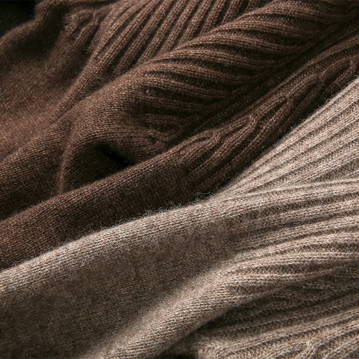 Damer strikket sweater med høj krave og ribbet tekstur Stilla