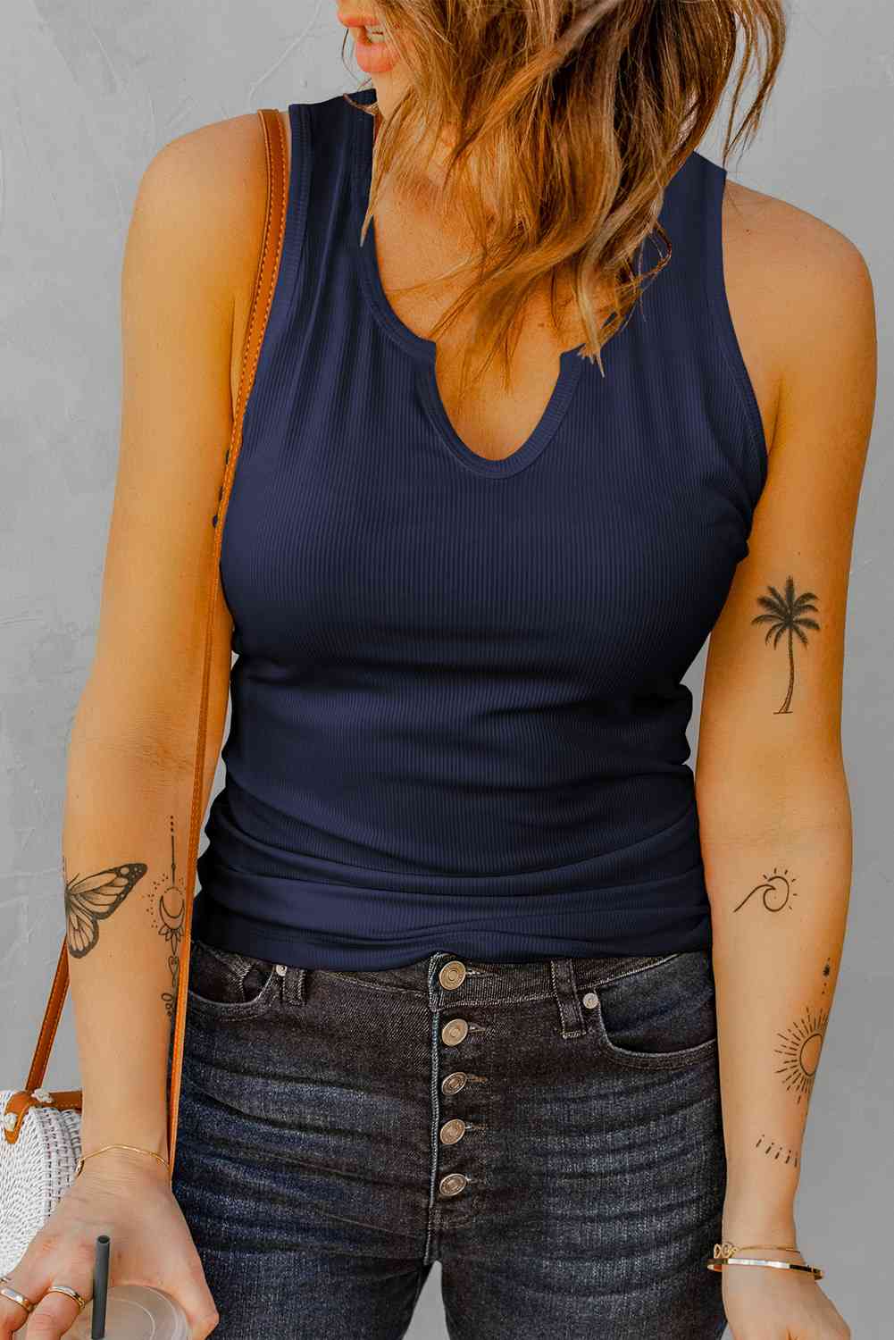 Stilla | Nakke Ribbet Tanktop