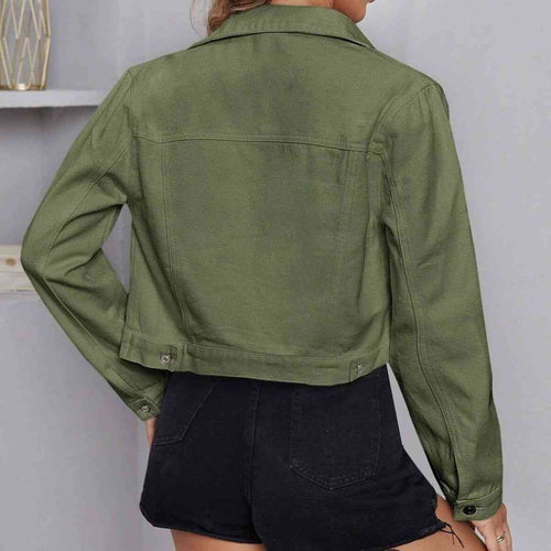 Stilla | Neck Langærmet Knap-down Denim Jakke