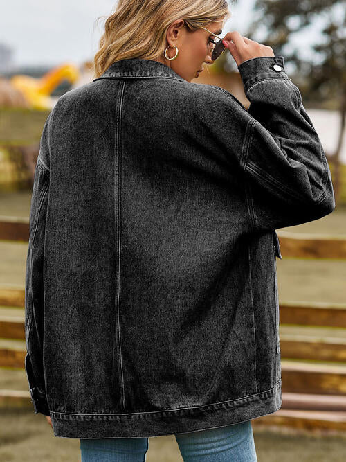 Stilla | Hals Knap-op Denim Jakke