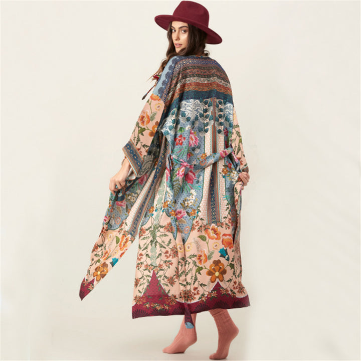 Dame Kimono-Style Morgenkåbe Stilla