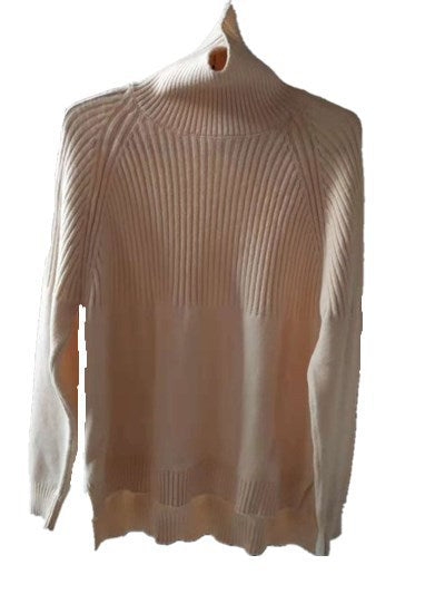 Damer strikket sweater med høj krave og ribbet tekstur Stilla