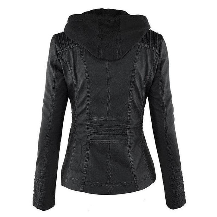 Stilla | Dame Slim Fit PU-Læder Zip-Up Hoodie