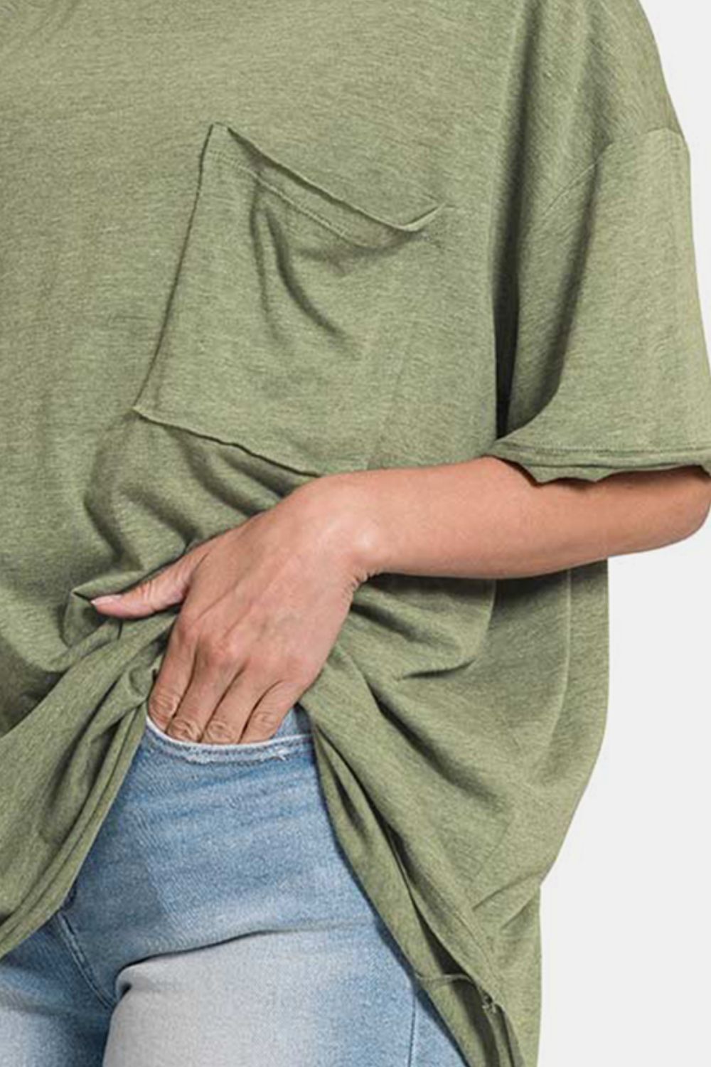 Stilla | Drop Shoulder Oversized Front Pocket T-Shirt