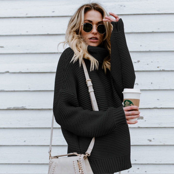 Kvinders hyggelige turtleneck sweater med tekstureret stik Stilla