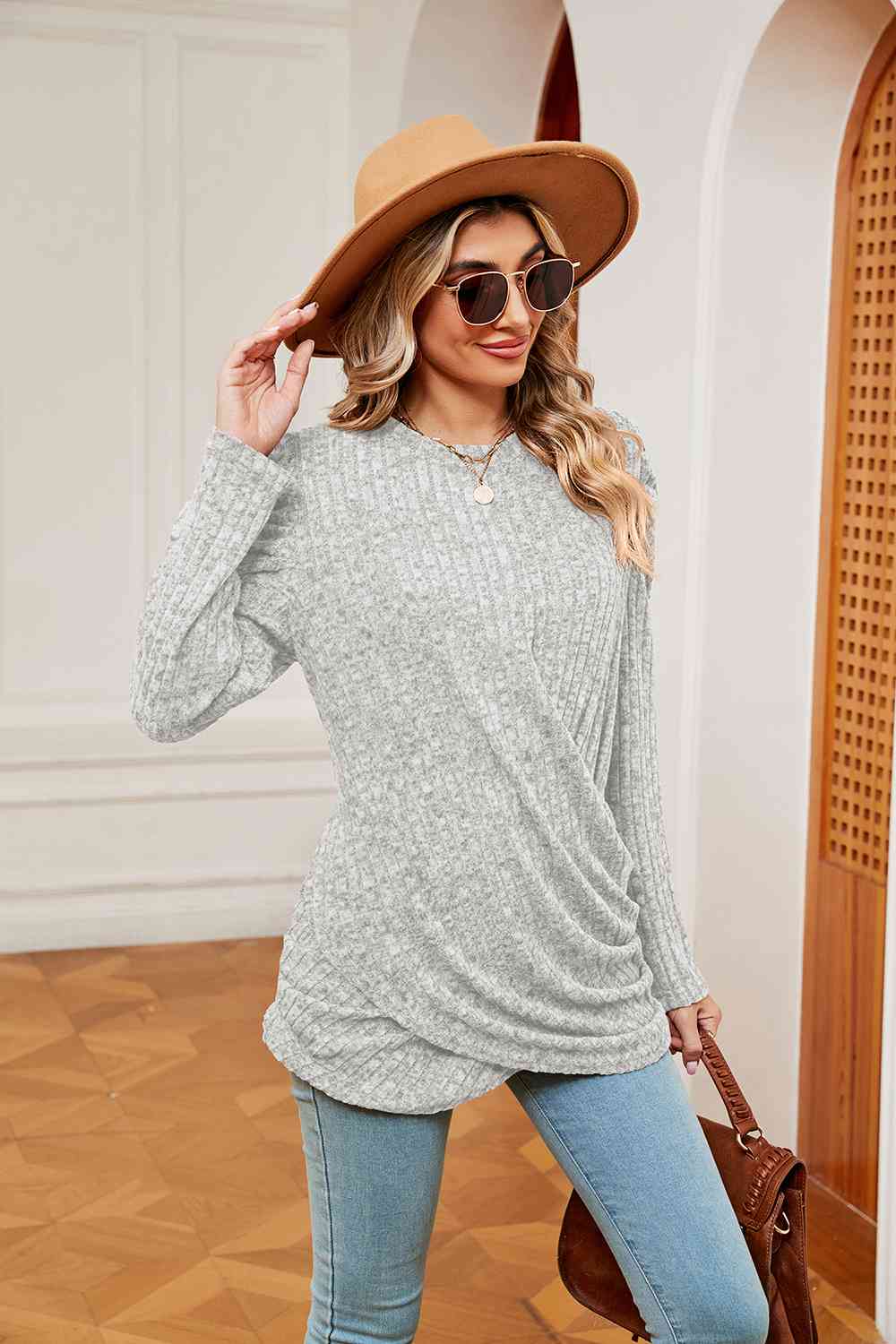 Stilla | Ærme Ribbet Twisted Top
