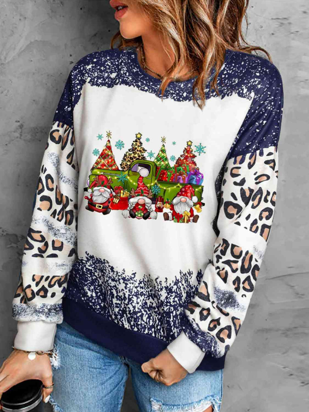 Stilla | Størrelse Grafisk Leopard Sweatshirt