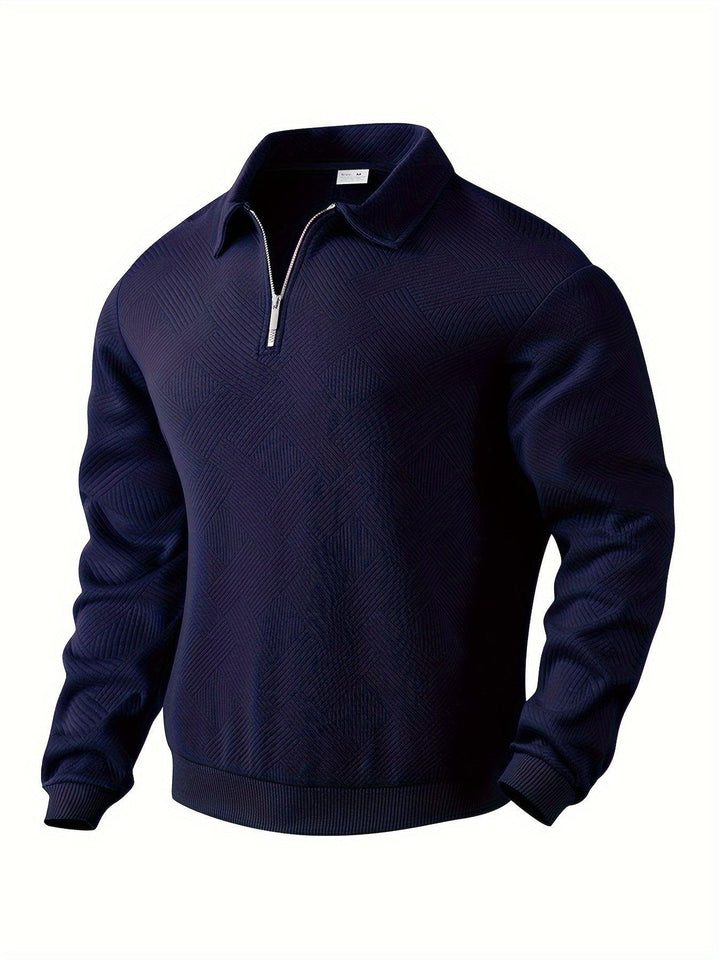 Stilla | Jacquard Halv-zip Sweatshirt