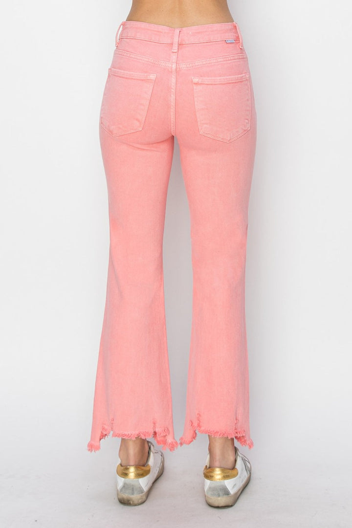 Stilla | Raw Hem Bootcut Jeans med Lommer