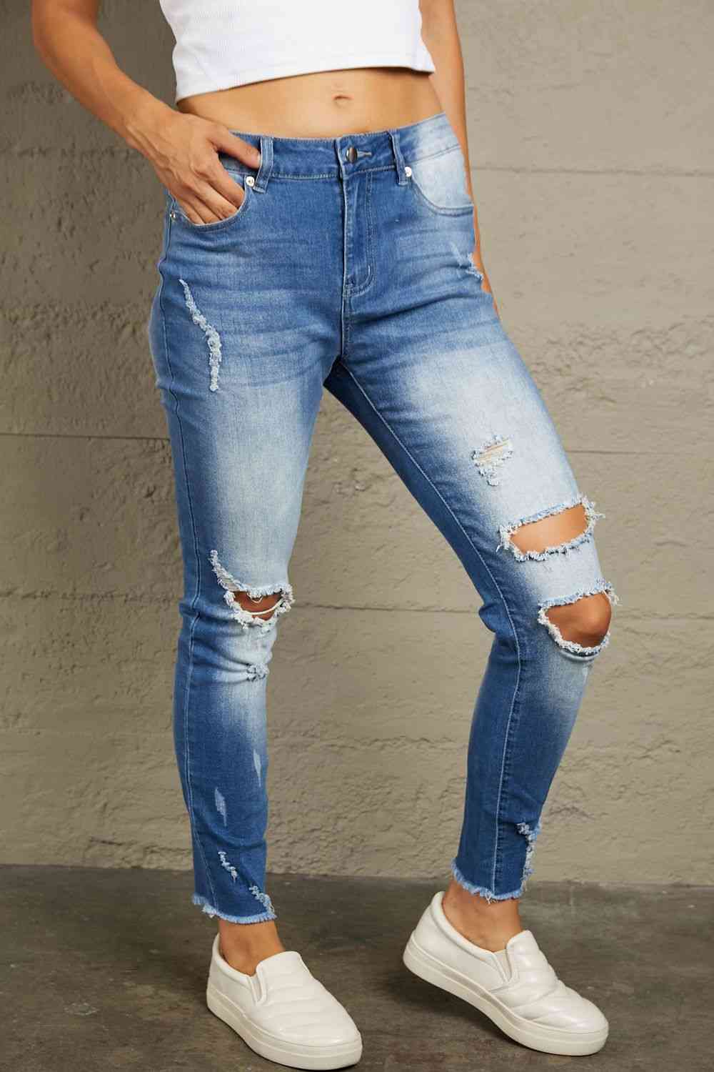 Stilla | Faded Mid Høj Talje Jeans
