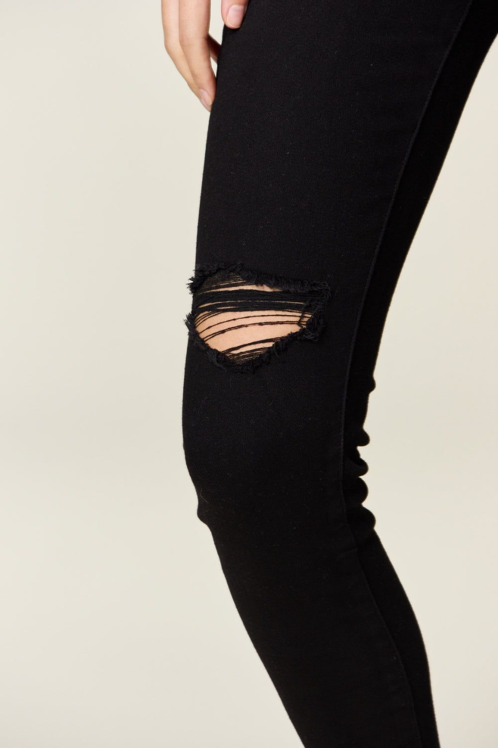 Stilla | Blå Full Size Distressed Tummy Control High Waist Skinny Jeans