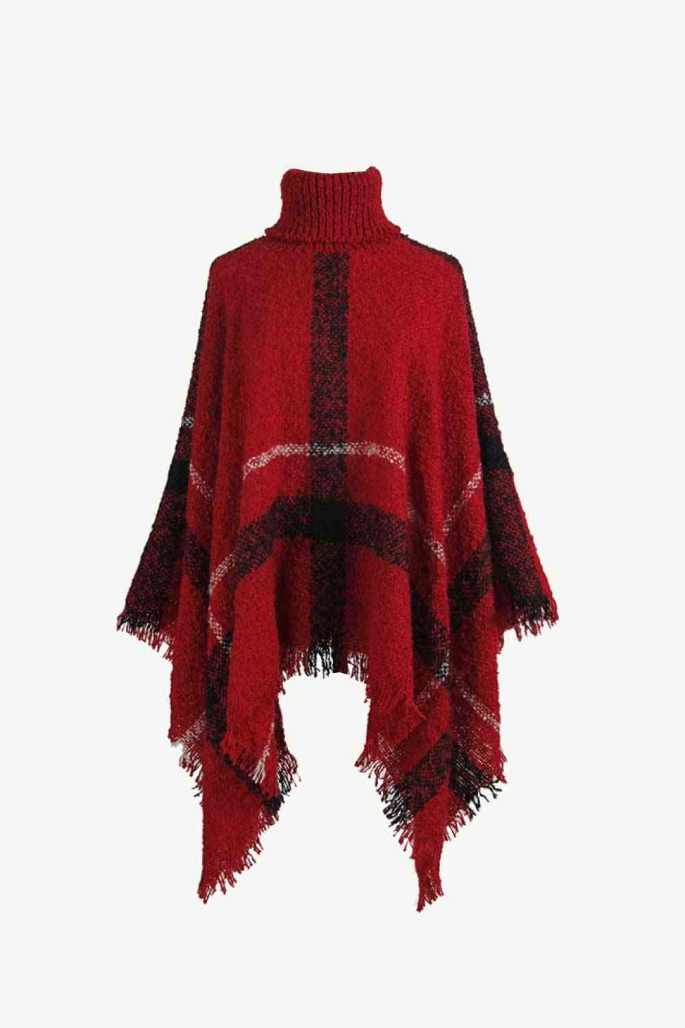 Stilla | Turtleneck Raw Hem Poncho
