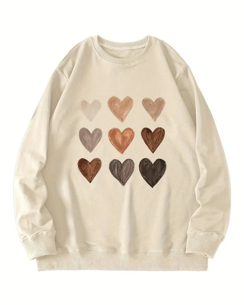 Stilla | Farverig Hjerteformet Sweater
