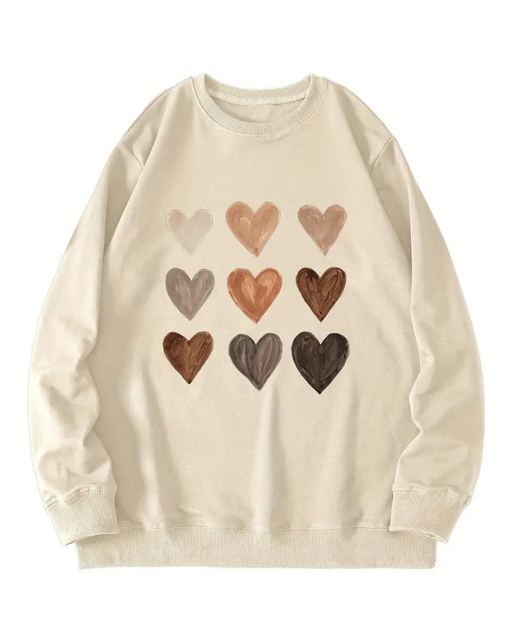 Stilla | Farverig Hjerteformet Sweater