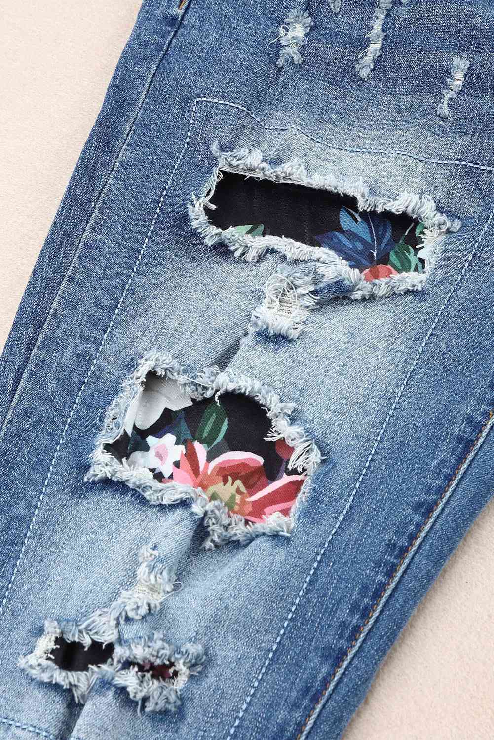 Stilla | Grafisk Patchwork Slidte Jeans