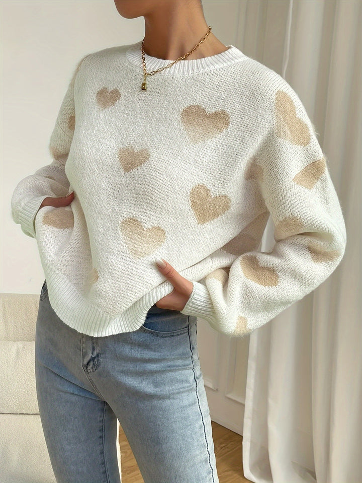 Stilla | Loose sweater with hearts women's