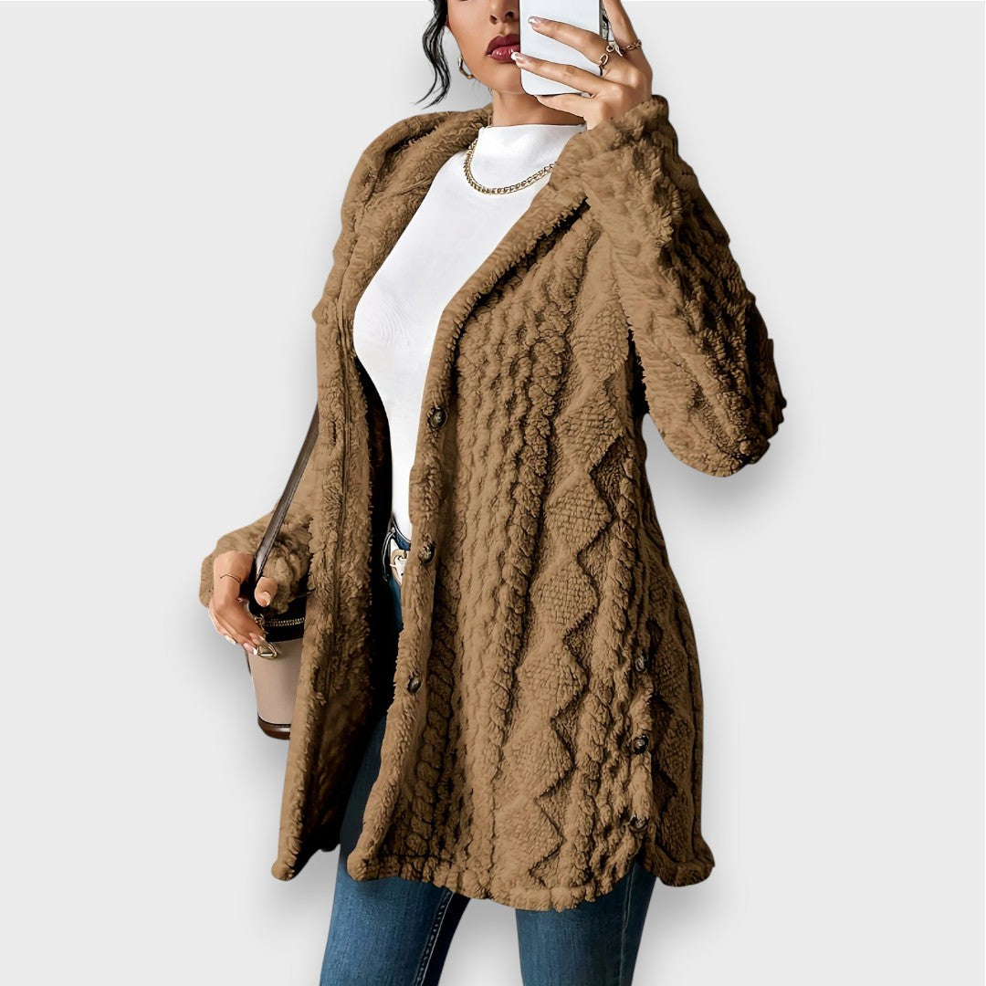 Stilla | Cozy Plush Hættetrøje Cardigan