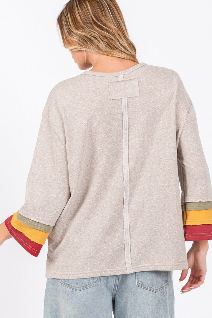 Stilla | T-shirt Farveblok Af Sweatstof