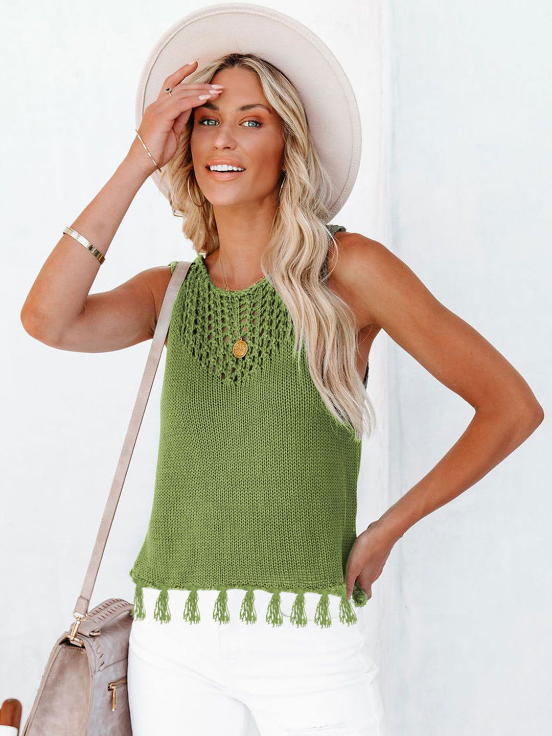 Stilla | Frynse Rund Hals Tank