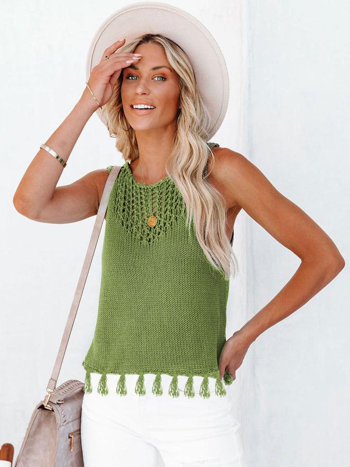 Stilla | Frynse Rund Hals Tank