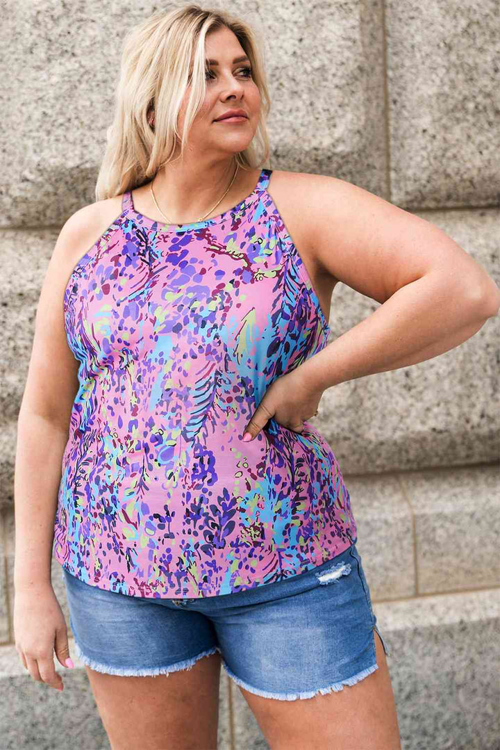 Stilla | Størrelse Trykt Rund Hals Ærmeløs Tanktop