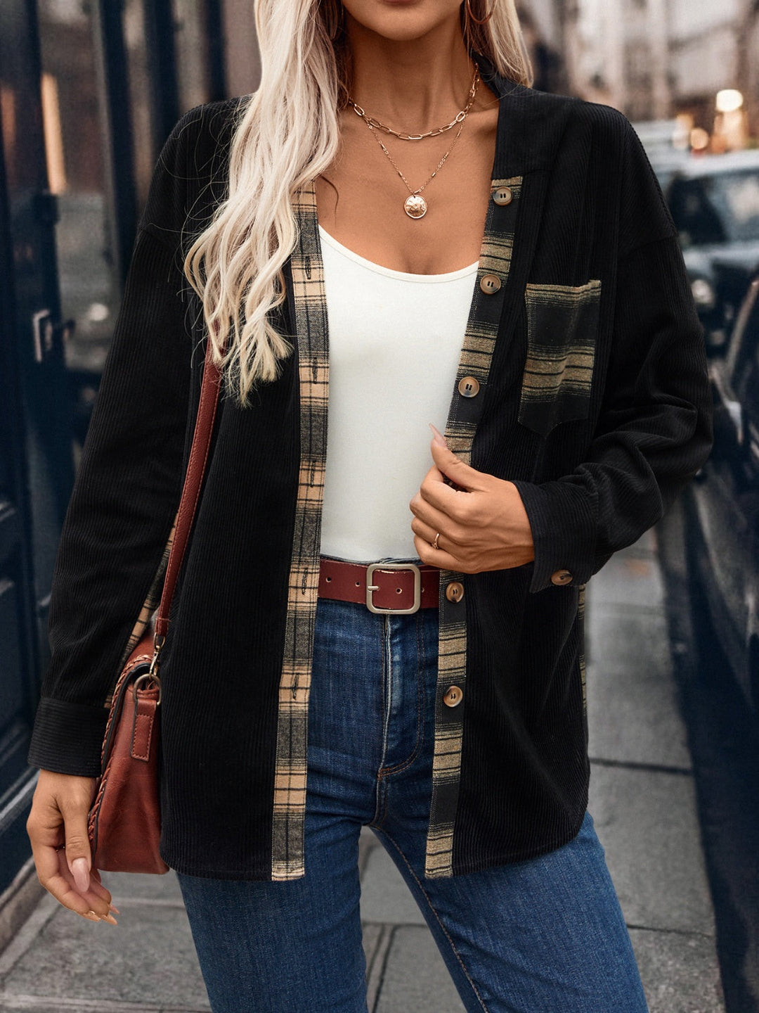 Stilla | Plaid Button Down Hooded Shacket
