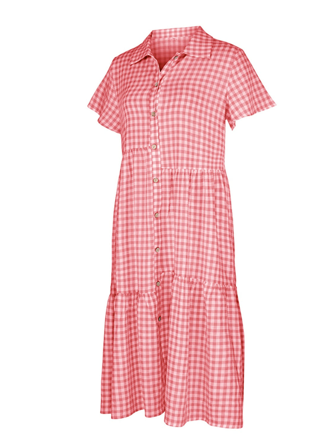 Stilla | Up Plaid Korte Ærmer Midi Kjole