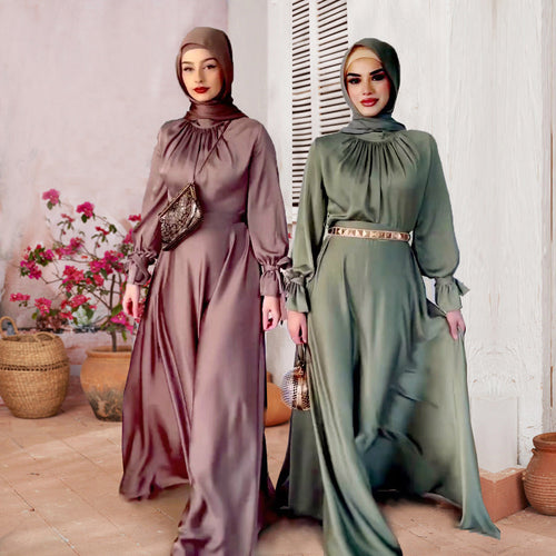 Skovae | Elegant Satin Bundet Kjole