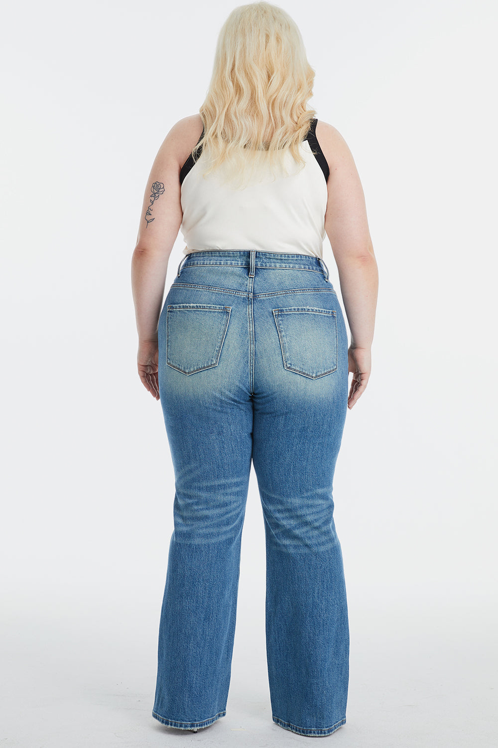 Stilla | Fuld størrelse ultra høj talje gradient bootcut jeans