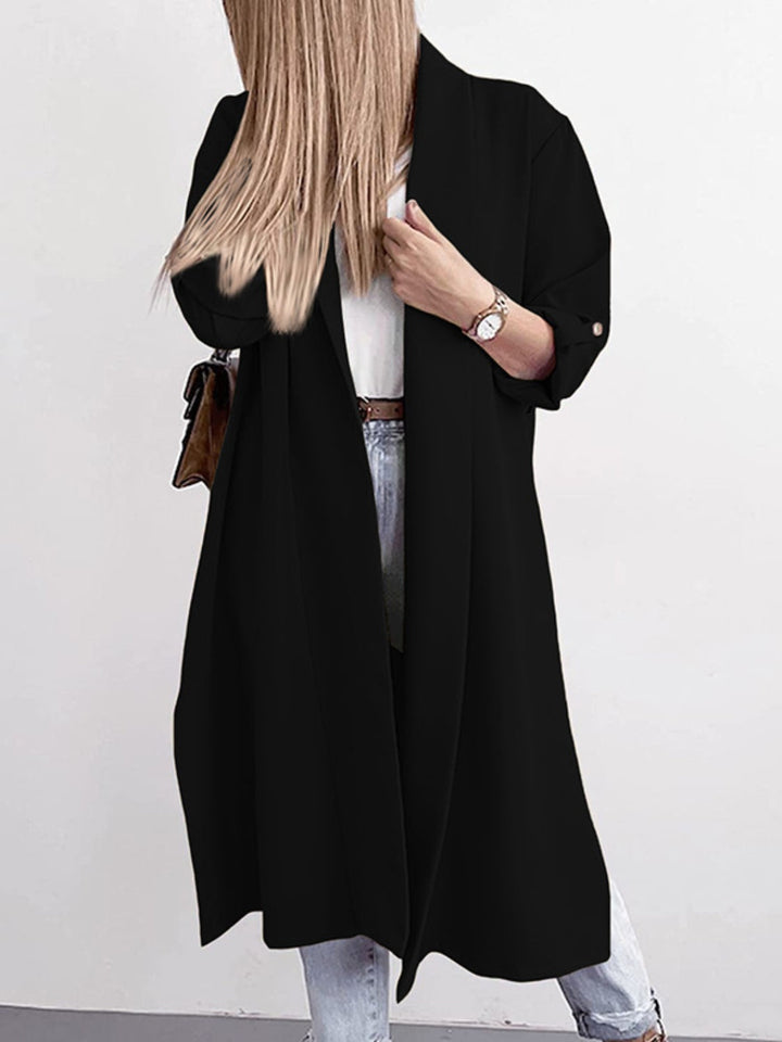 Stilla | Åben Front Rulle-Tab Ærme Trench Coat