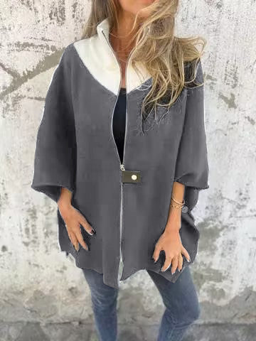 Stilla | Casual jakke med ståkrave og lynlås