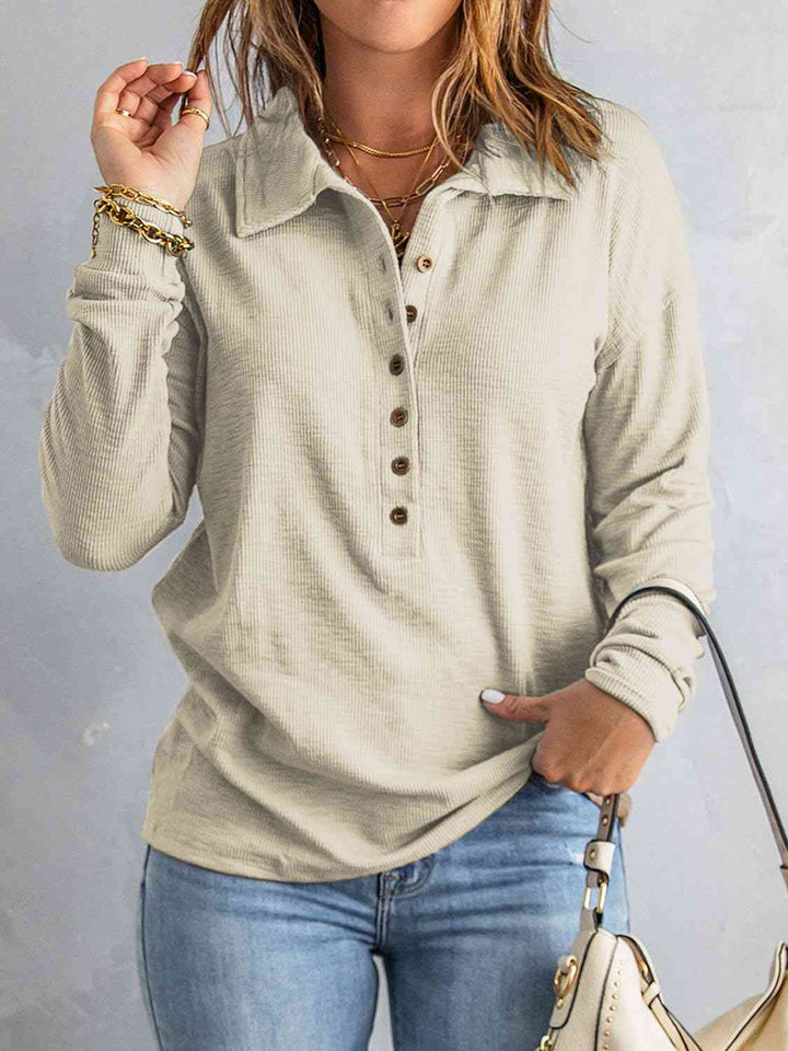 Stilla | Hals Halv Knap Top