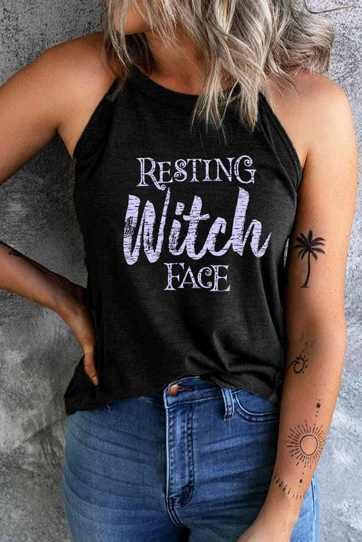 Stilla | Nakke Hvilende Hekse Ansigt Grafisk Tank Top