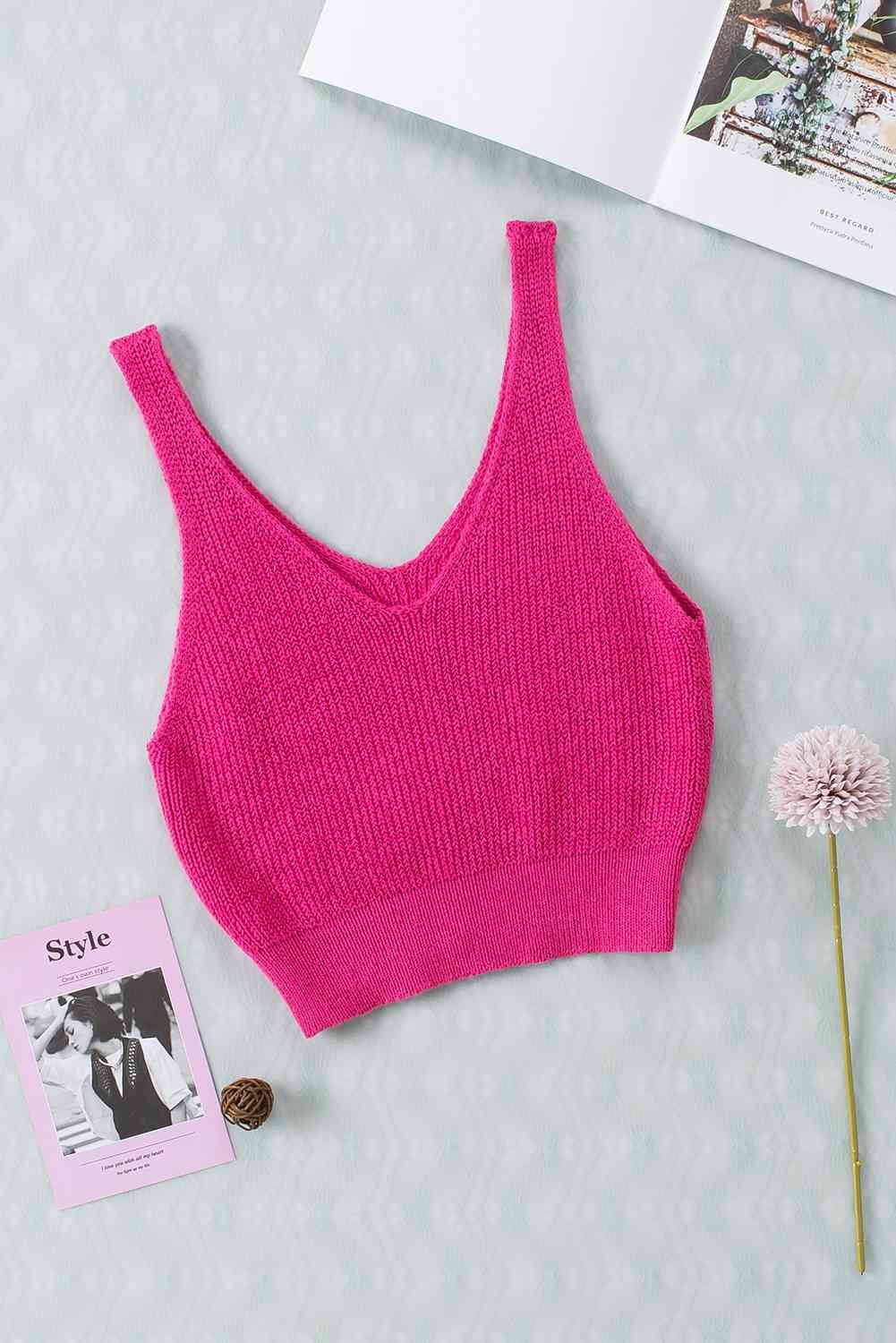 Stilla | Hals Ribbenstrikket Tank