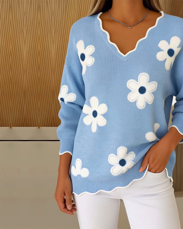 Stilla | Jacquard V-Udskæring Moderigtig