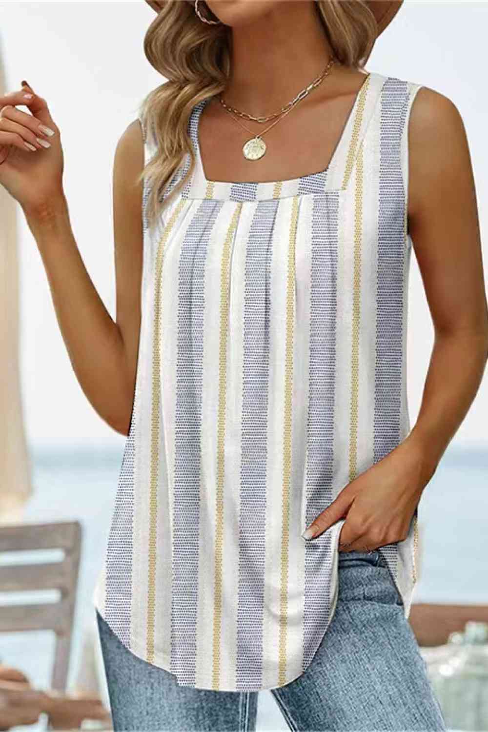 Stilla | Square Hals Buet Kant Tank